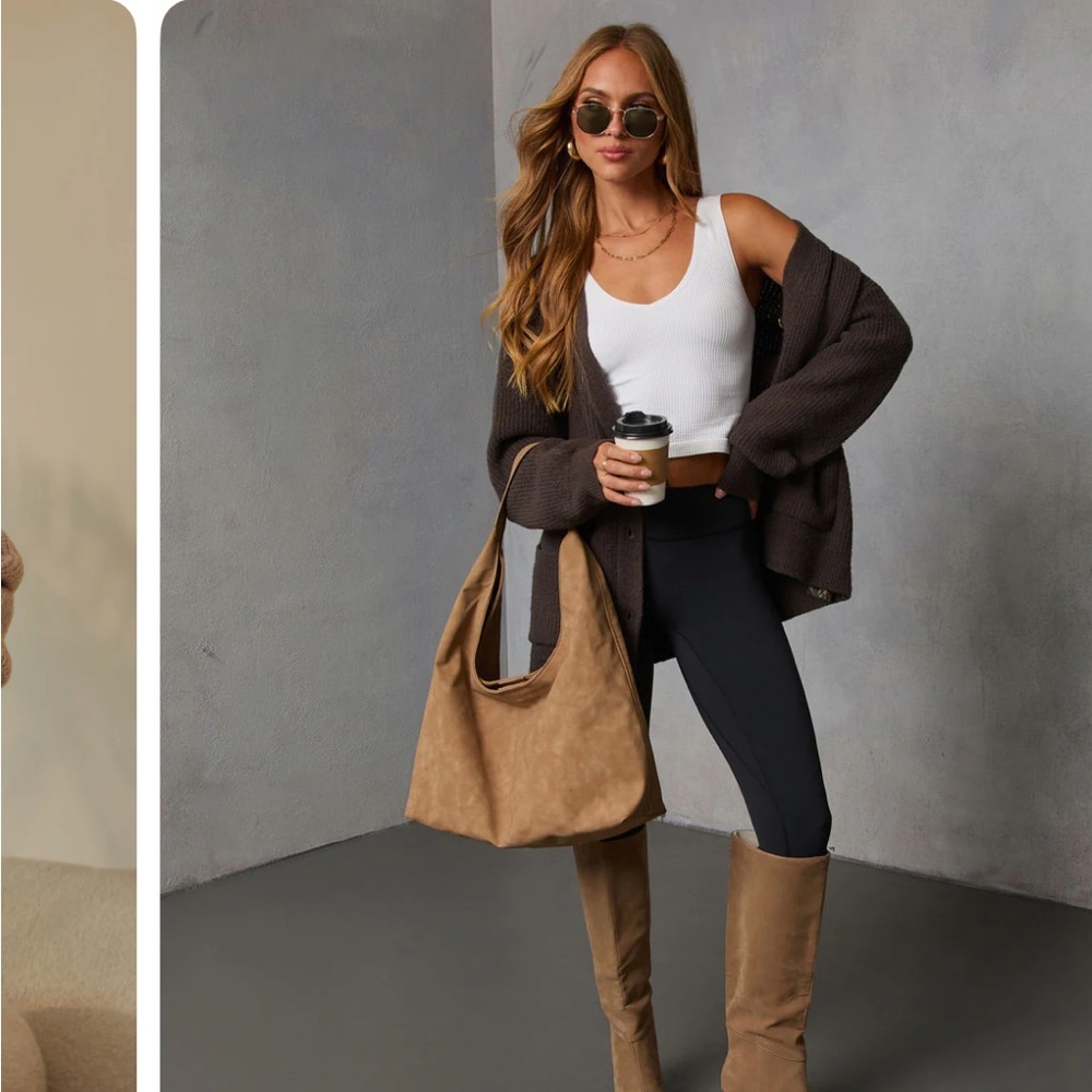 Espresso Ribbed Oversized Cardigan
